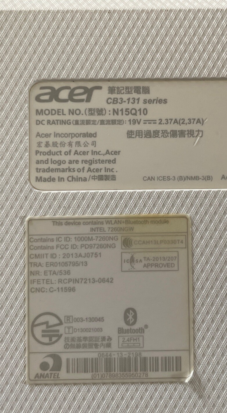 Acer Chromebook 11 CB3-131. (16GB, Intel Celeron Dual-Core, 2.16GHz,