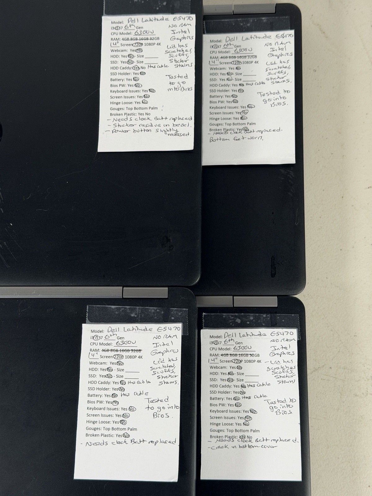 LOT OF 12 Dell Latitude E5470 14″ i5-6300U No RAM/SSD/OS/Charger *READ