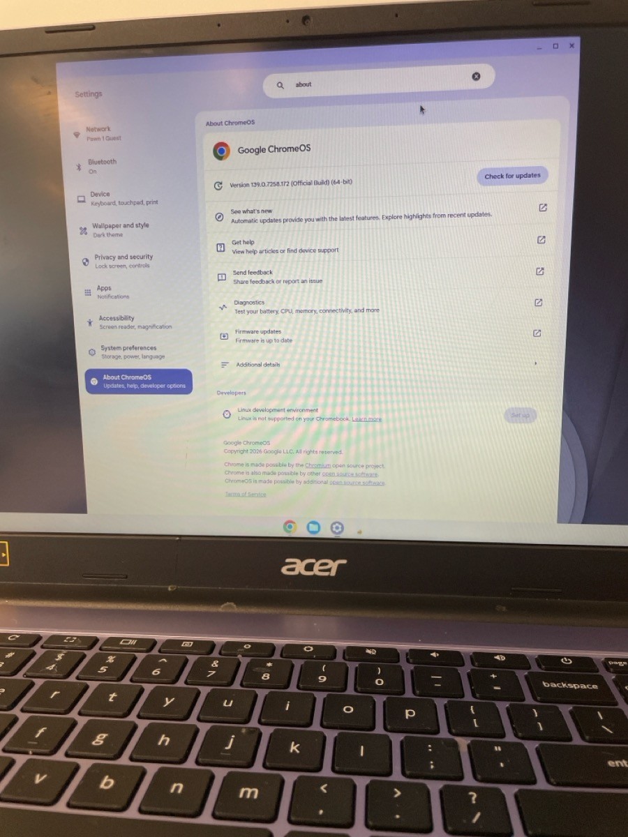 ACER CHROMBOOK 315 PREV ACCOUNT ATTACHED (P18026031)