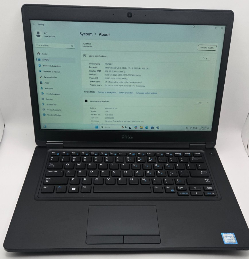 Dell Latitude 5490 i5-8350U 1.70 GHz 8GB RAM 500GB SSD Windows 11-PAYTECK