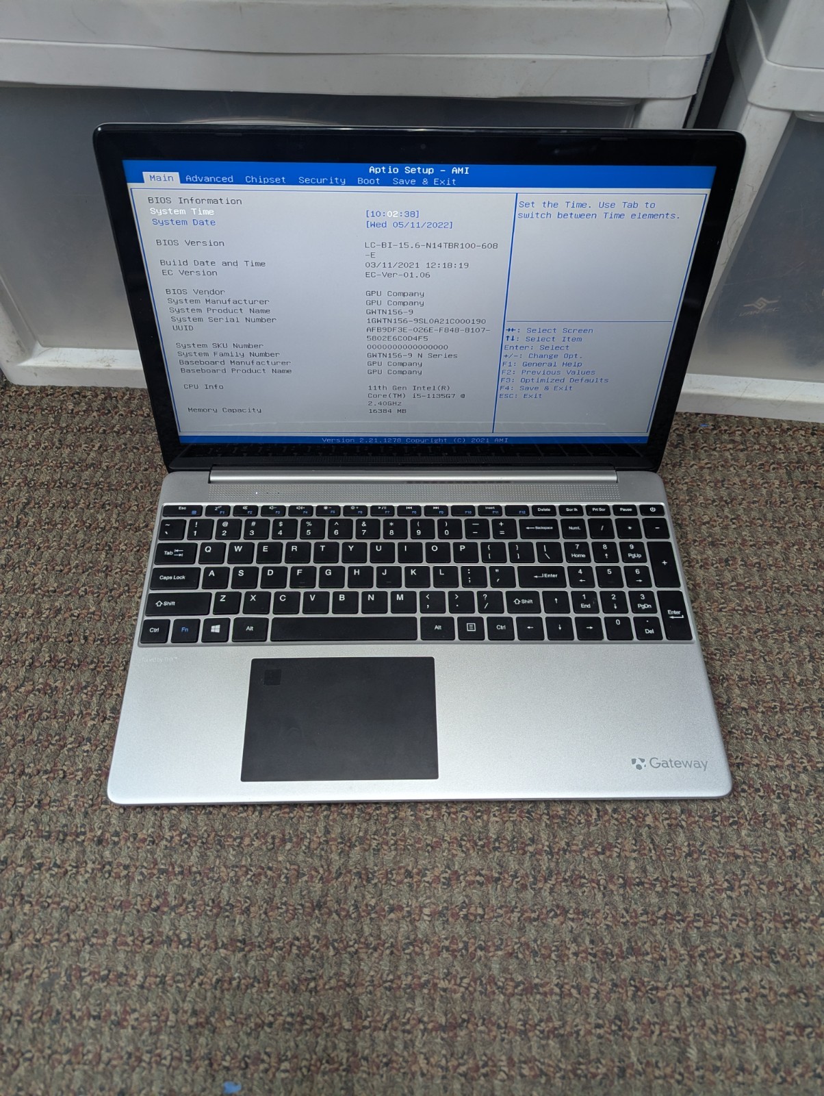 GATEWAY GWTN156-95L (P16031271) i5-1135G7 – 16GB NO SSD/OS/AC