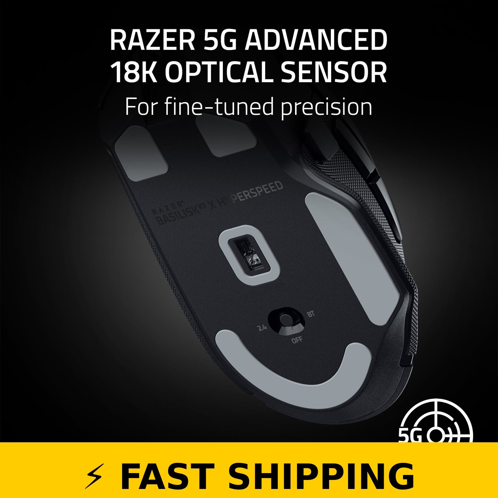 Razer Basilisk V3 X Wireless Gaming Mouse – RGB Chroma, Black