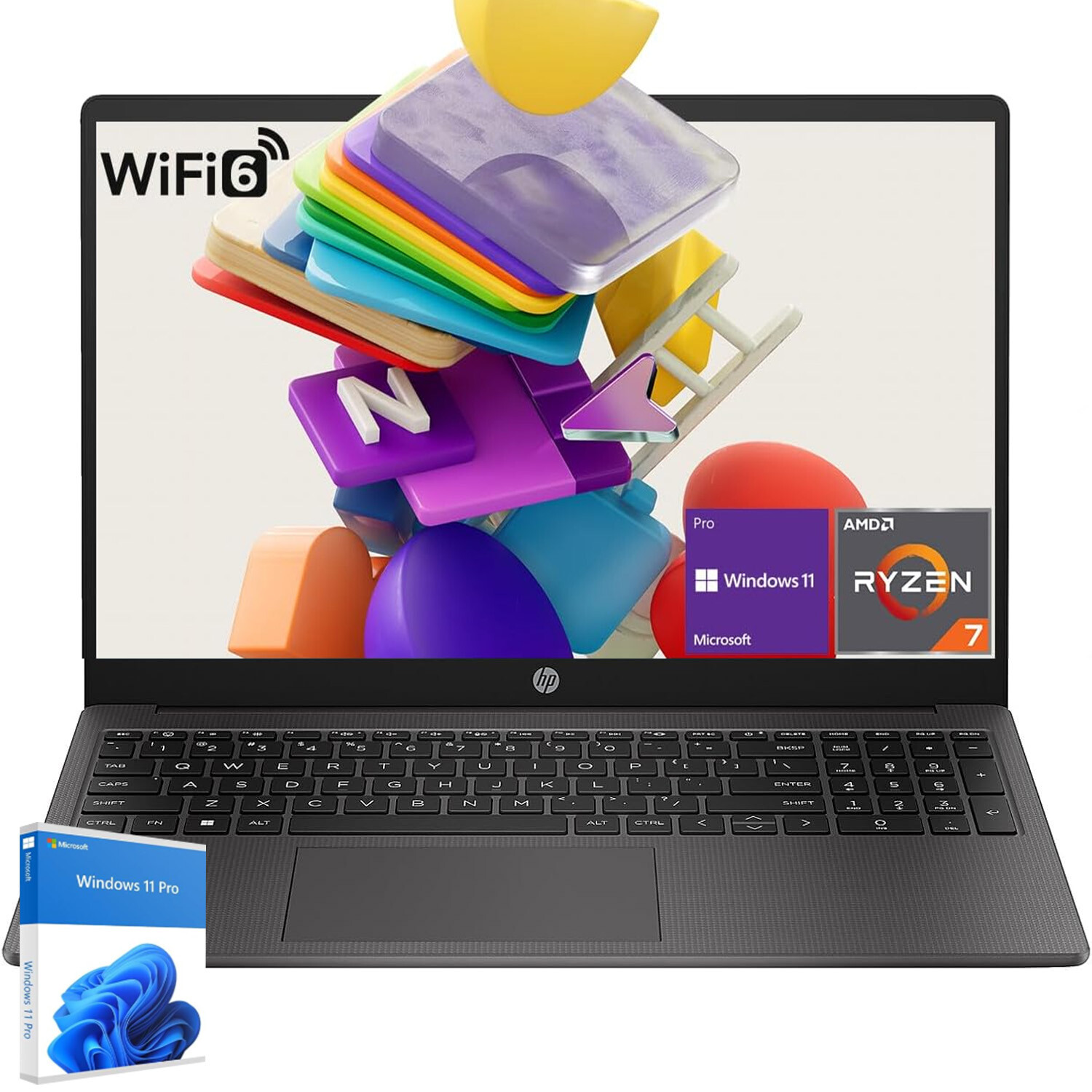 2025 HP 255 G10 15.6″FHD Laptop,AMD Ryzen 7 7730U 4.5GHZ UpTo 64GB 2TB+Win11pro