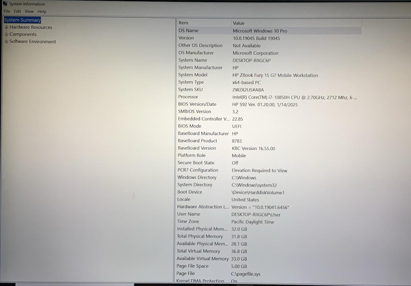 HP ZBook Fury 15 G7 Intel i7-10850H 32GB DDR4 512GB NVMe T2000 | Windows 10 Pro