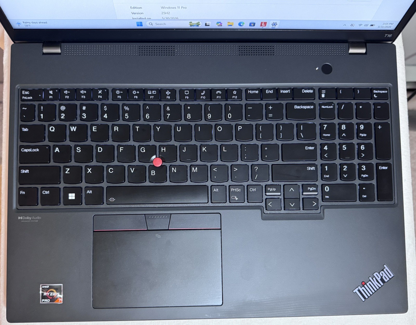 LENOVO ThinkPad T16 Gen1 RYZEN7 | 16GB RAM | 1TB SSD | WIN11P | TOUCHSCREEN
