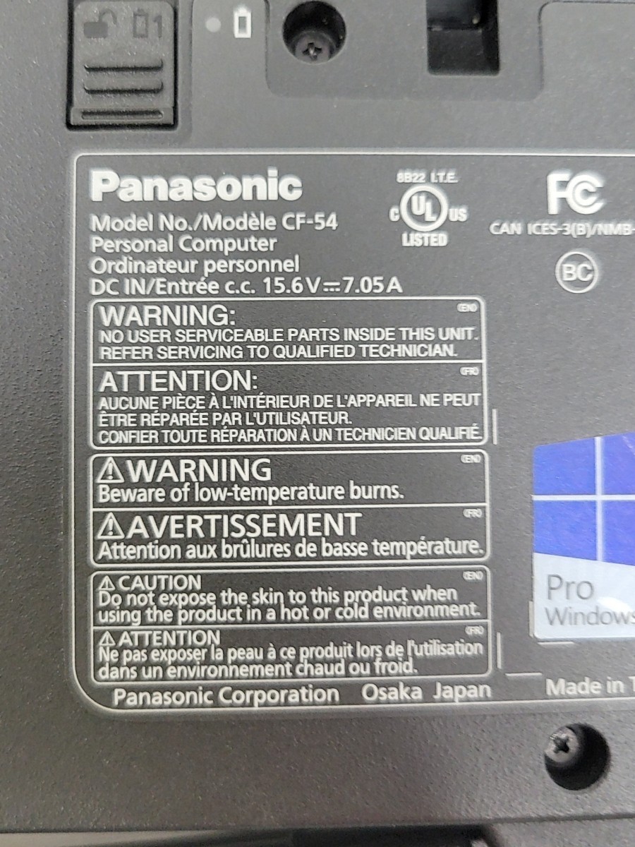 PANASONIC CF-54-2 Laptop Intel Core I5-6300U 8GB SEE NOTES