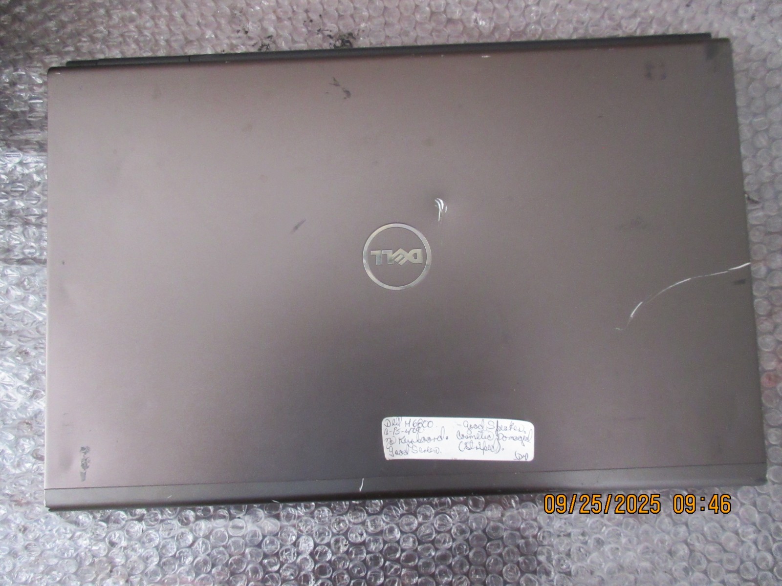 Dell Precision M6600 Intel Core I7-2620M 2.70GHz 8GB RAM NO HDD/SSD/OS/BATTERY.