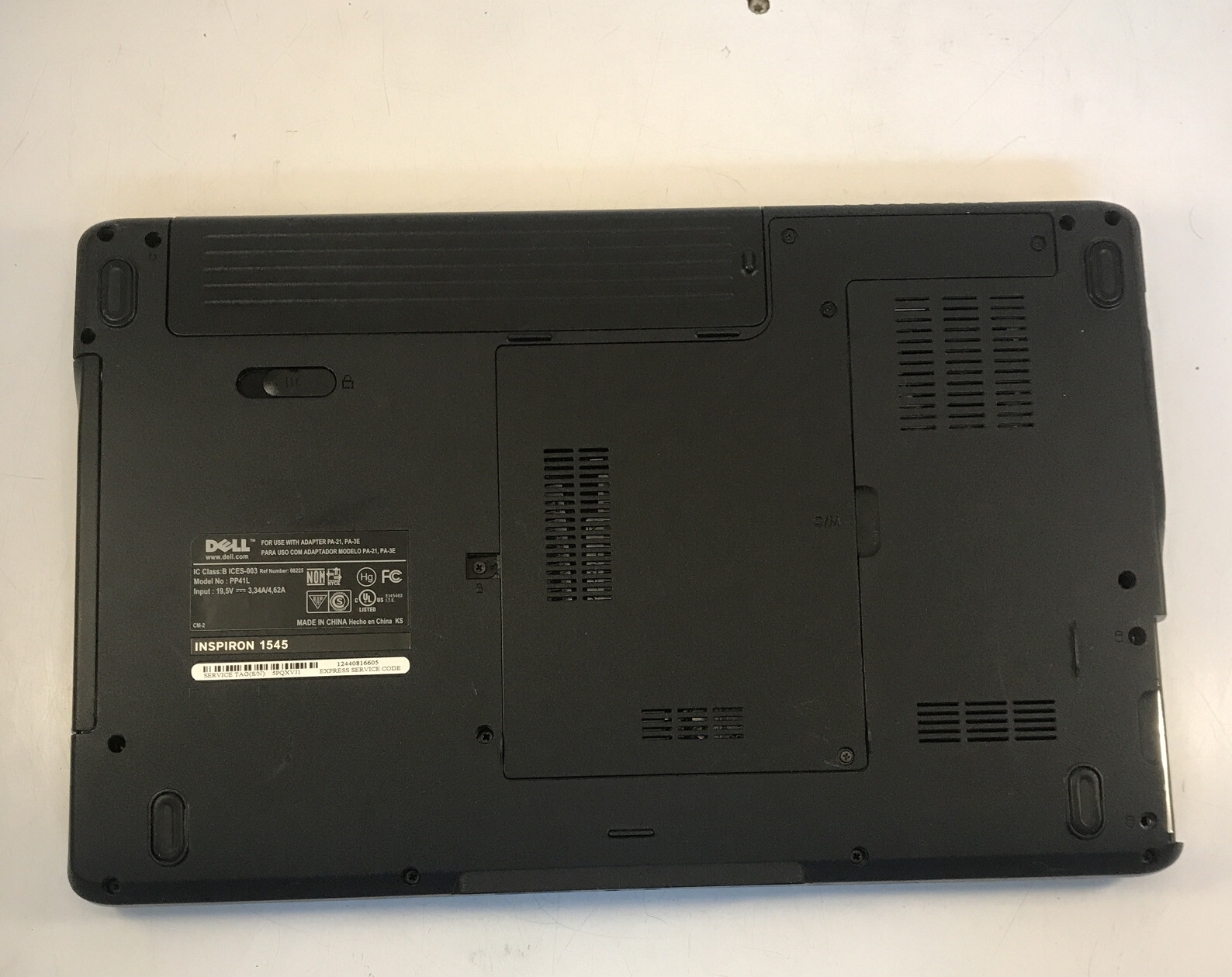 DELL Inspiron 1545 Pentium dual-core 2.00GHz 4GB RAM. BOOTS to BIOS NO HDD