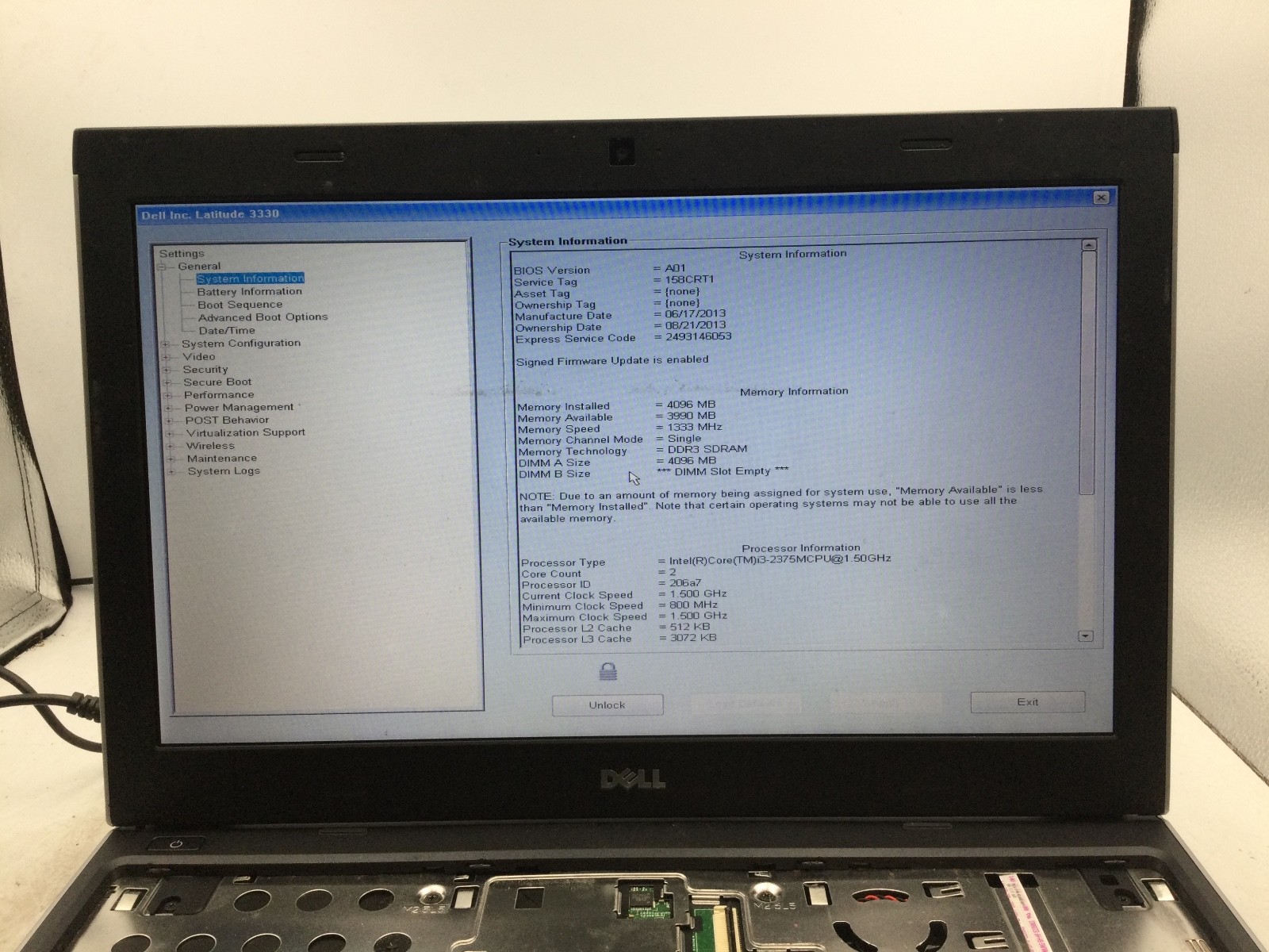DELL LATITUDE 3330 – BOOTS TO BIOS/BIOS LOCK – LOT OF 2- INTEL I3 – 4GB RAM – BB
