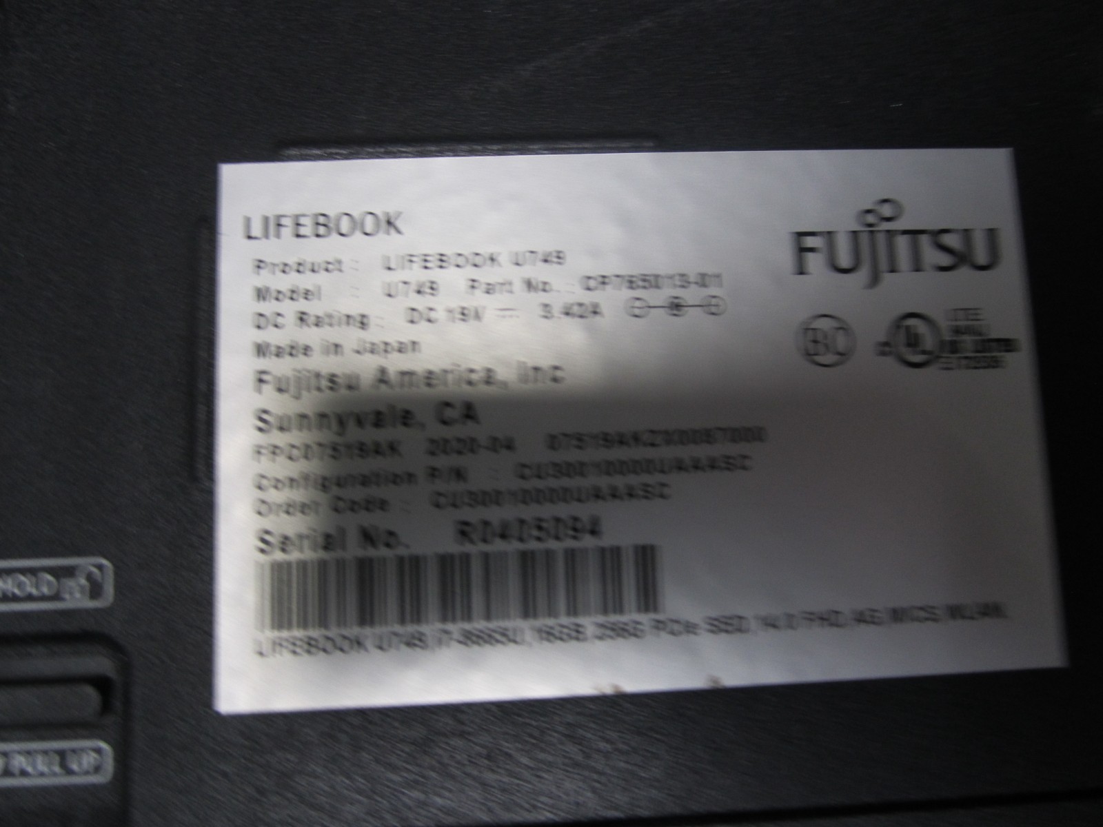 Lot of 10 Fujitsu Lifebook U749 i7 8665U 1.90GHz Laptop [NO RAM/HDD/OS/AC]