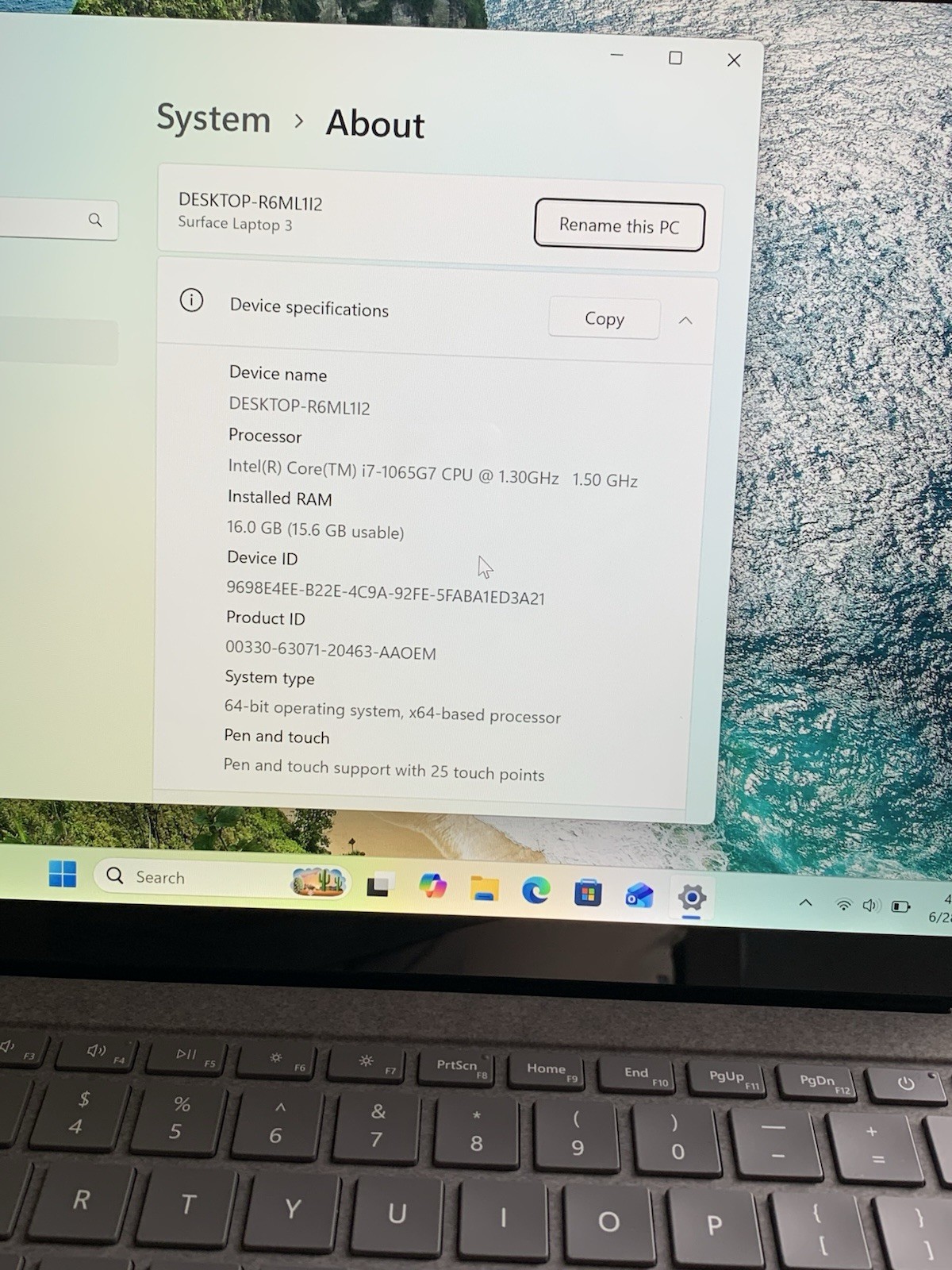 Microsoft Surface Laptop 3 i5-1065G7 1.30GHz 16GB RAM 512GB NVMe SSD Win11 Pro