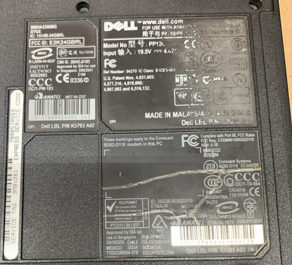 Vintage Dell Inspiron 6000, Intel Pentium M@1.5GHz, 2GB RAM, 40GB HDD, WinXP