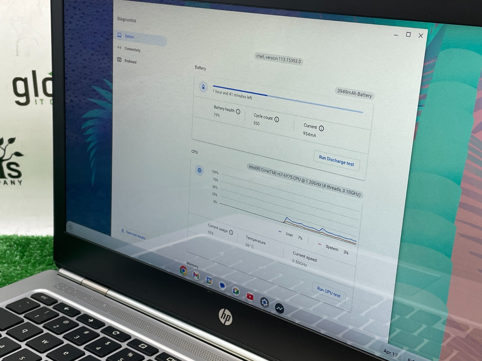 Used HP Chromebook 13 G1 Laptop Intel m7-6Y75 1.20GHz / 16GB RAM / 32GB SSD NT
