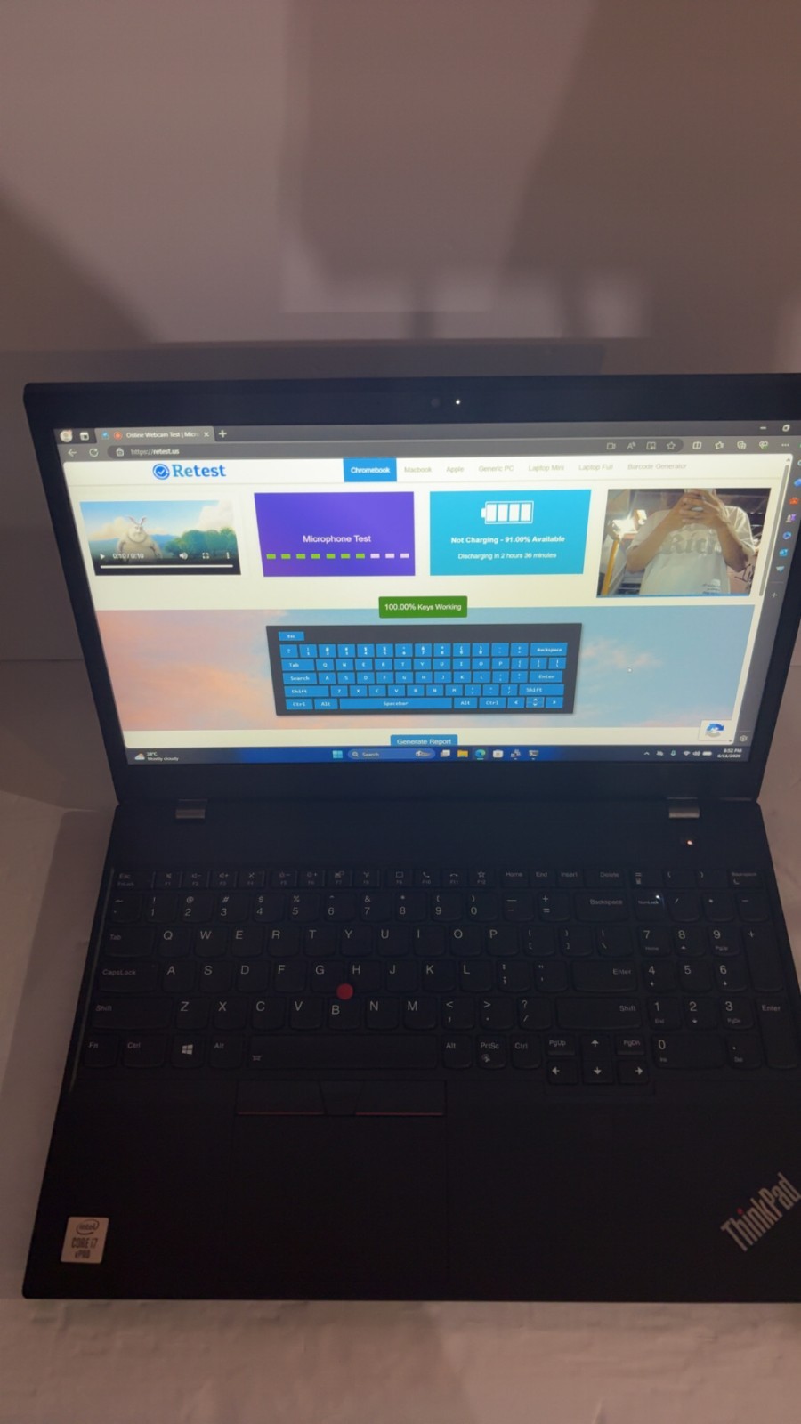 Lenovo ThinkPad P15v Gen 1 Touchscreen i7-10875H 16GB 512GB SSD Win11 15.6″