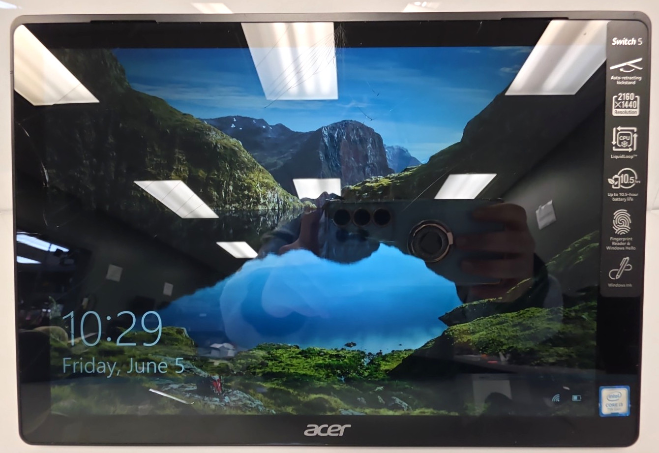 Acer Switch 5| Intel Core i3-7130U| 4GB RAM| 128GB SSD| Win 10 Pro| CS #2