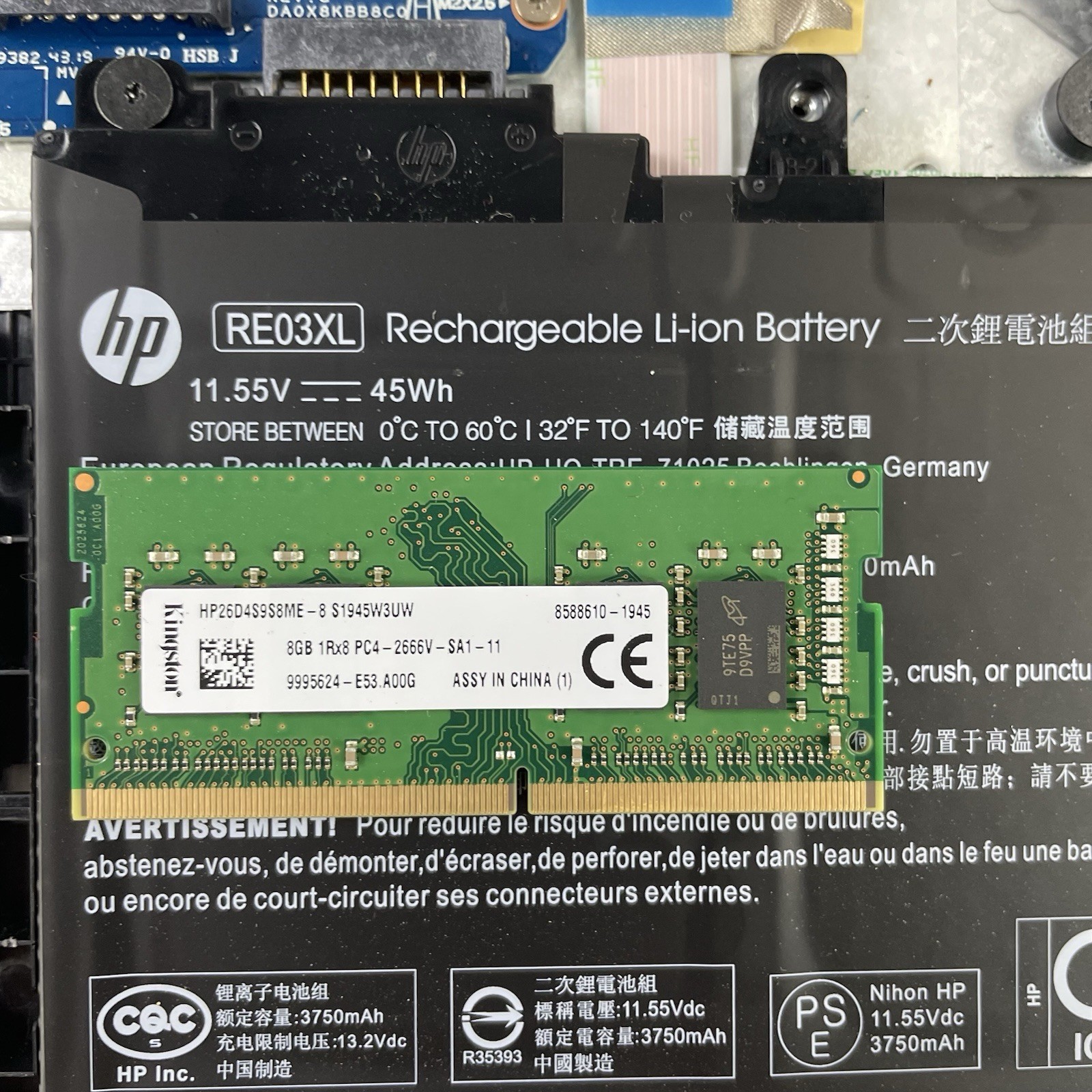 HP ProBook 450 G6 15.6″ i5-8265U 1.60 GHz 8 GB RAM No SSD No OS No AC