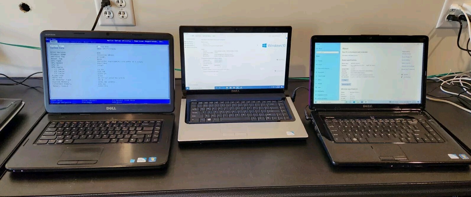 Lot of 3 Dell Laptops Studio and Inspiron Win 10 Pro READ Description