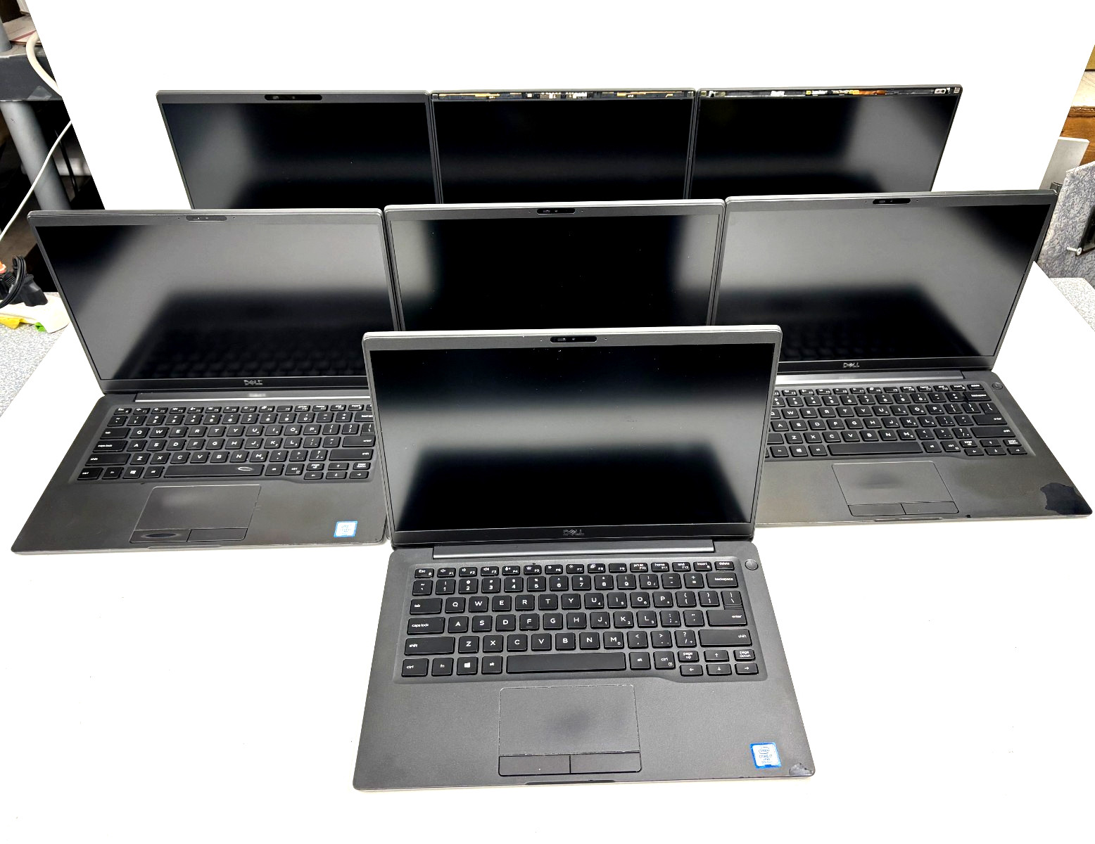 Lot (7) Dell Latitude 7400 14″ i7-8665U, 1.90GHz, NO HDD NO RAM NO BATTERY PARTS