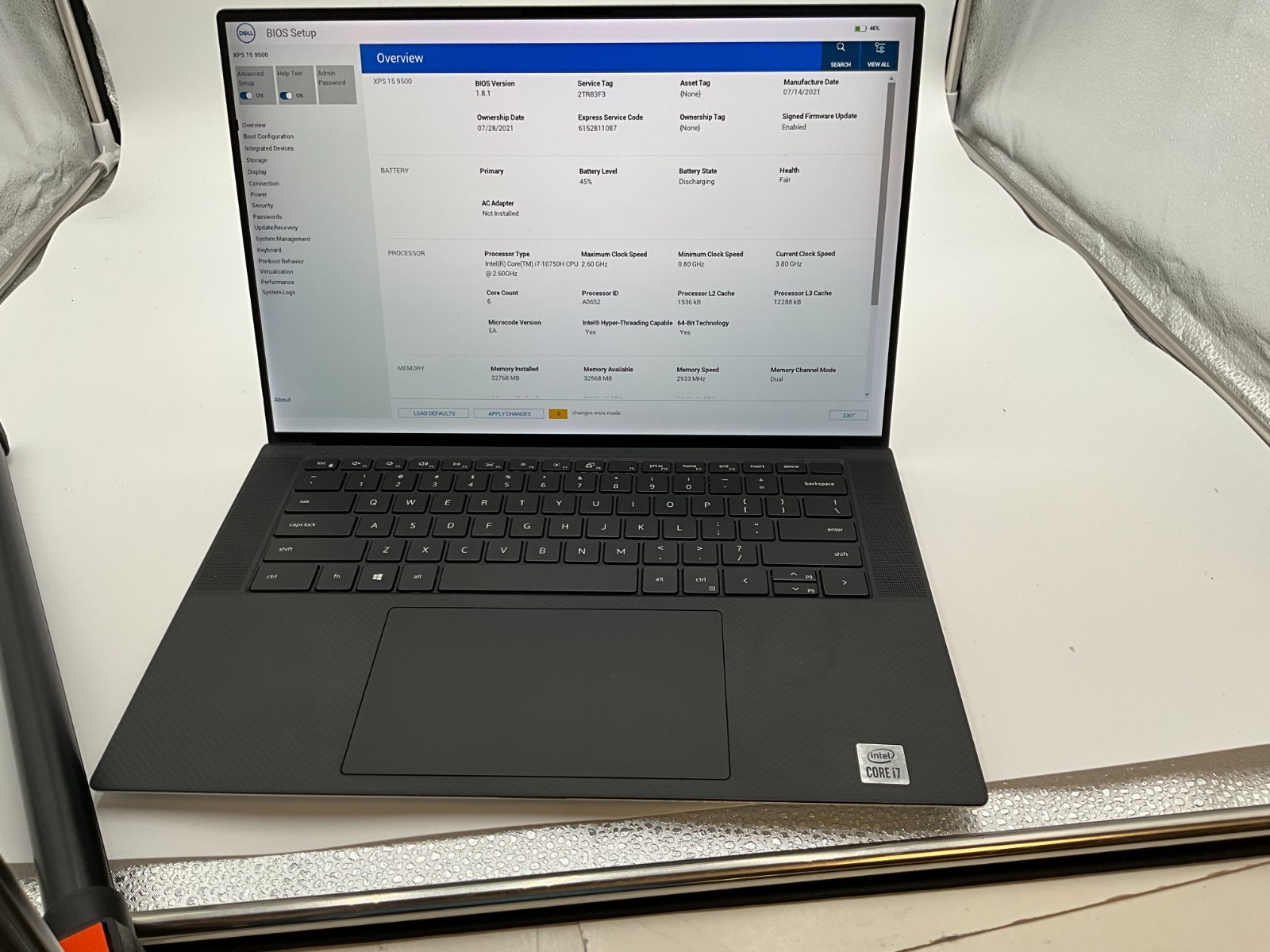 DELL XPS 15 9500 i7-10750H 2.6G 32GB DDR4 1TB GTX 1650 Ti LAPTOP FAIR 2TR83F3