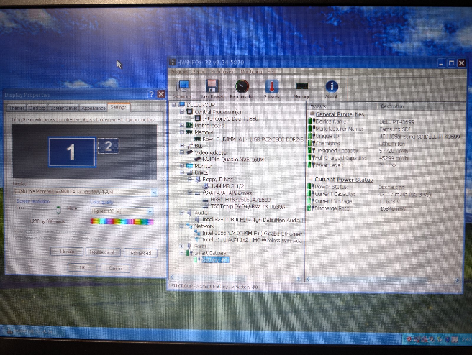 DELL LATITUDE E6500 | Core 2 Duo T9550 1GB RAM 500GB HDD | NVIDIA 160M | Win XP