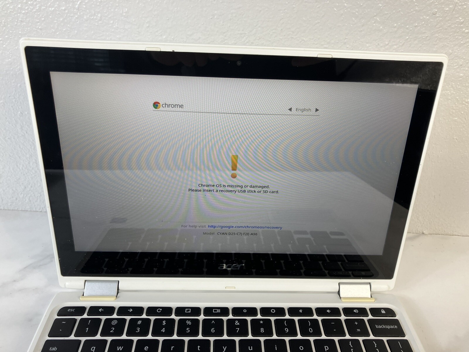 Acer Chromebook R11 CB5-132T White Laptop Model N15Q8, Missing Or Damaged OS