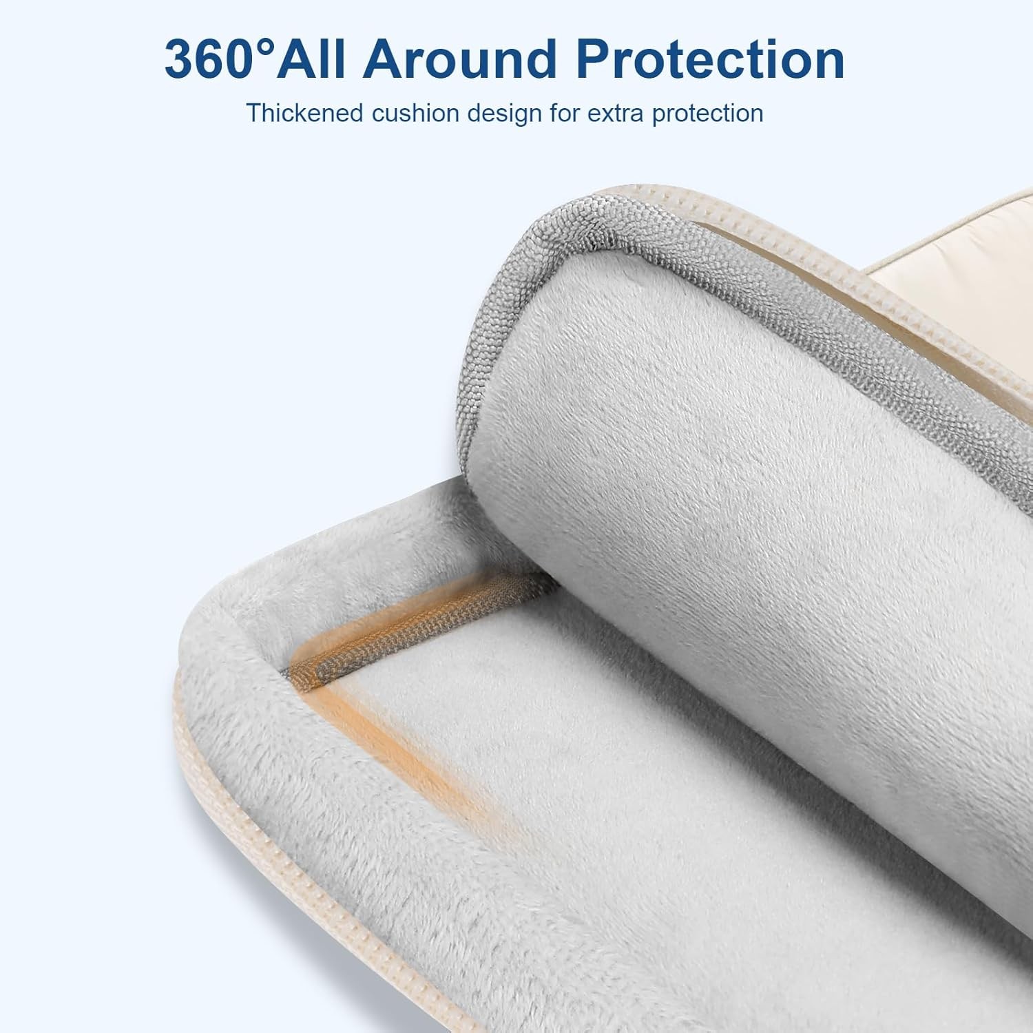 Puffy Laptop Sleeve 13-14 inch, 360 Protective Case for MacBook Air 13, Sand