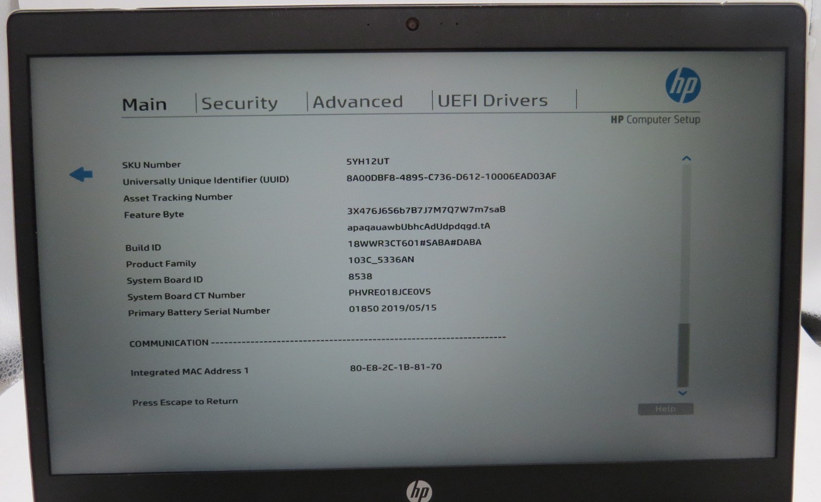 HP ProBook 450 G6 i7-8565U @ 1.8 GHz 8GB RAM 480GB & 256GB SSD MX130 No OS