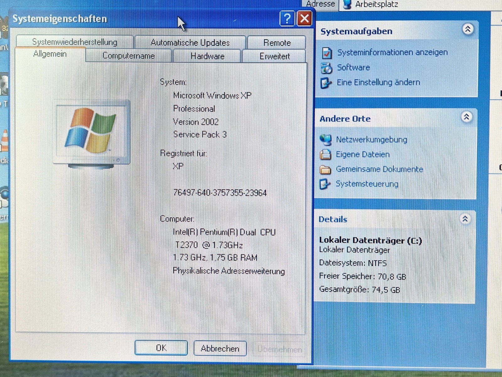Fujitsu Siemens Esprimo Mobile V5535 Laptop T2370 Windows XP 2GB 80GB 15.4″ VGA