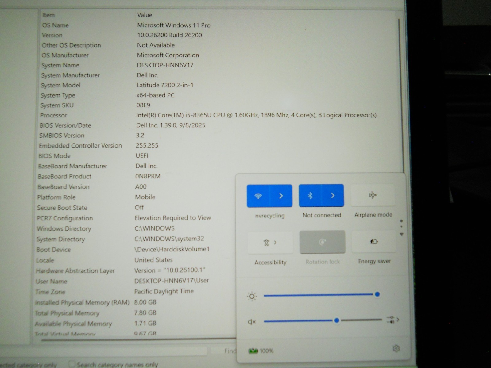 Dell Latitude 7200 2 In 1 Core i5 8365U 8GB 256GB Windows 11 Pro Tablet Laptop