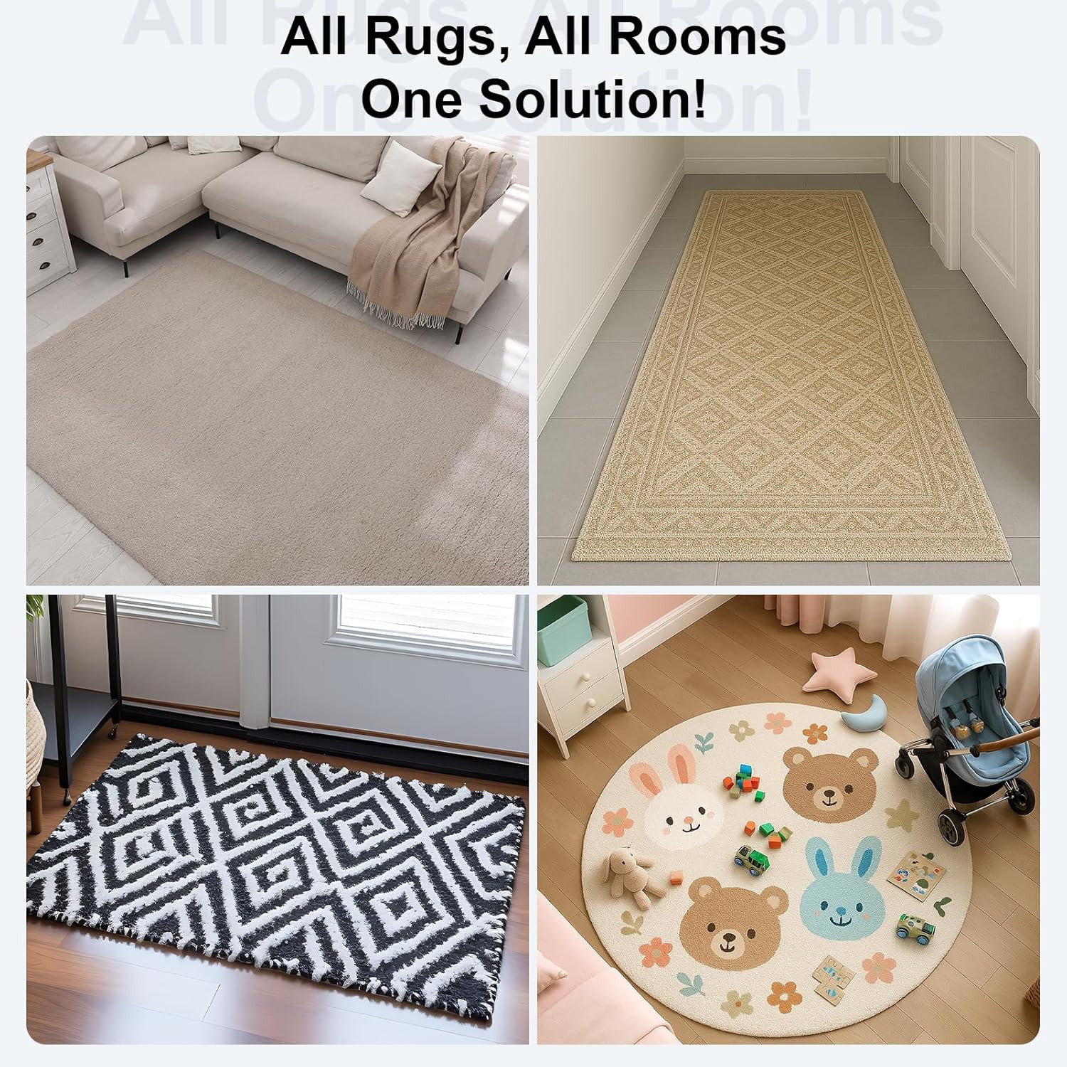 Antideslizante Alfombra Dieciseis Piezas Reutilizable Suelo Madera Dura Casa