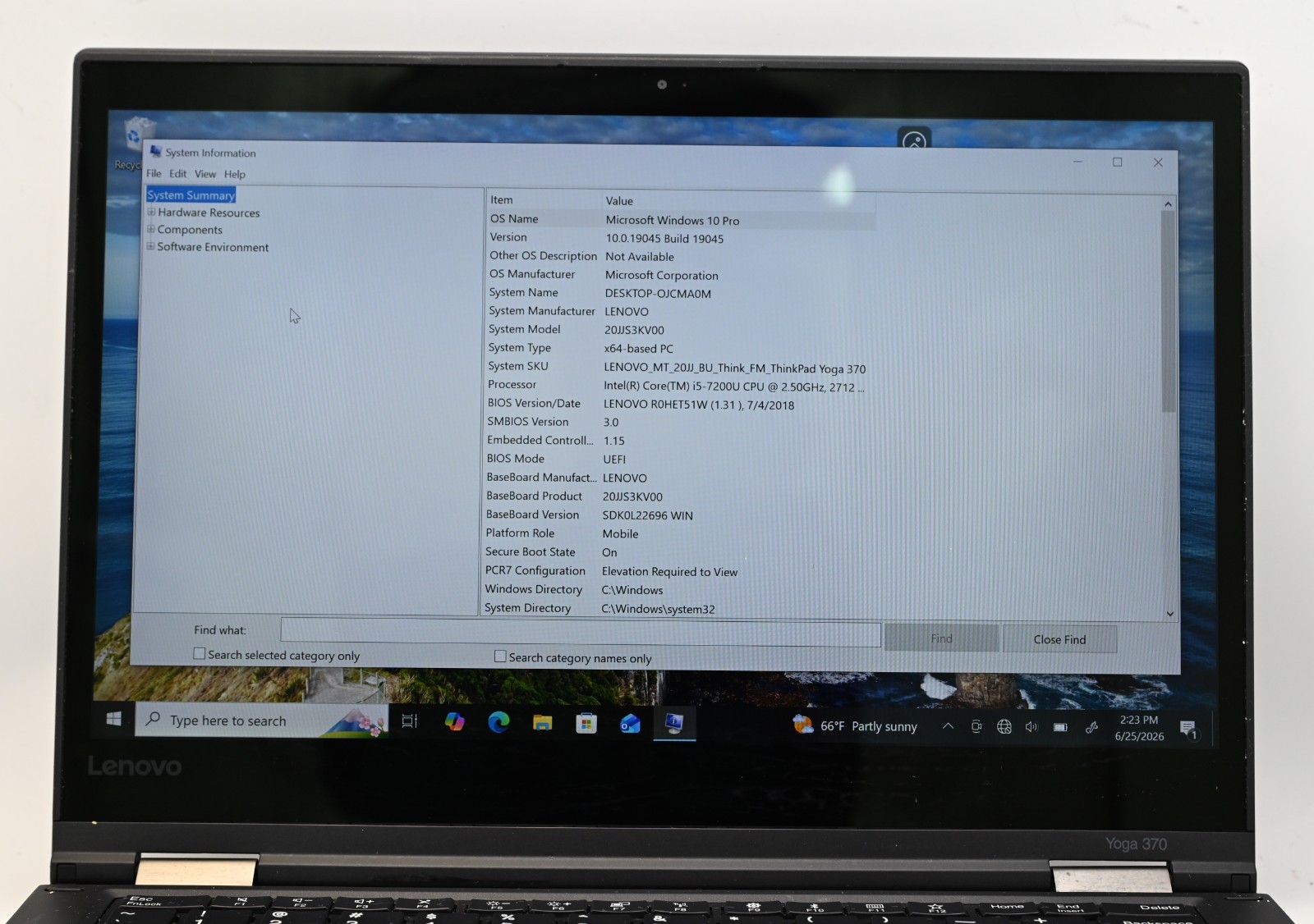 Lenovo Thinkpad Yoga 370 (2-in-1) i5-7200u 2.5GHz 8GB RAM 256GB HD Windows 10 P