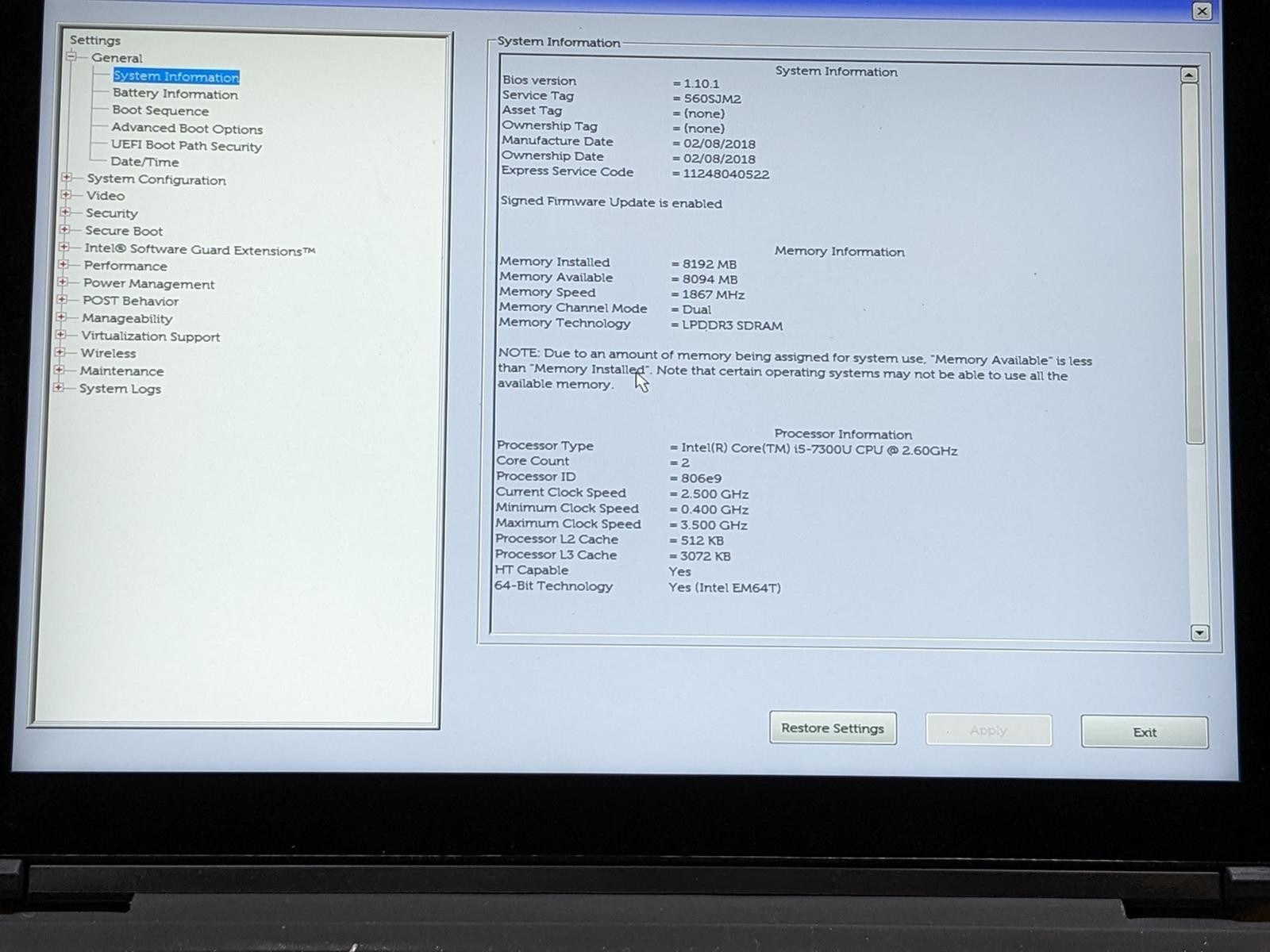 DELL LATITUDE 5285 I5-7300U @ 2.6GHz, 8GB RAM, NO HDD/OS – (READ DESC)