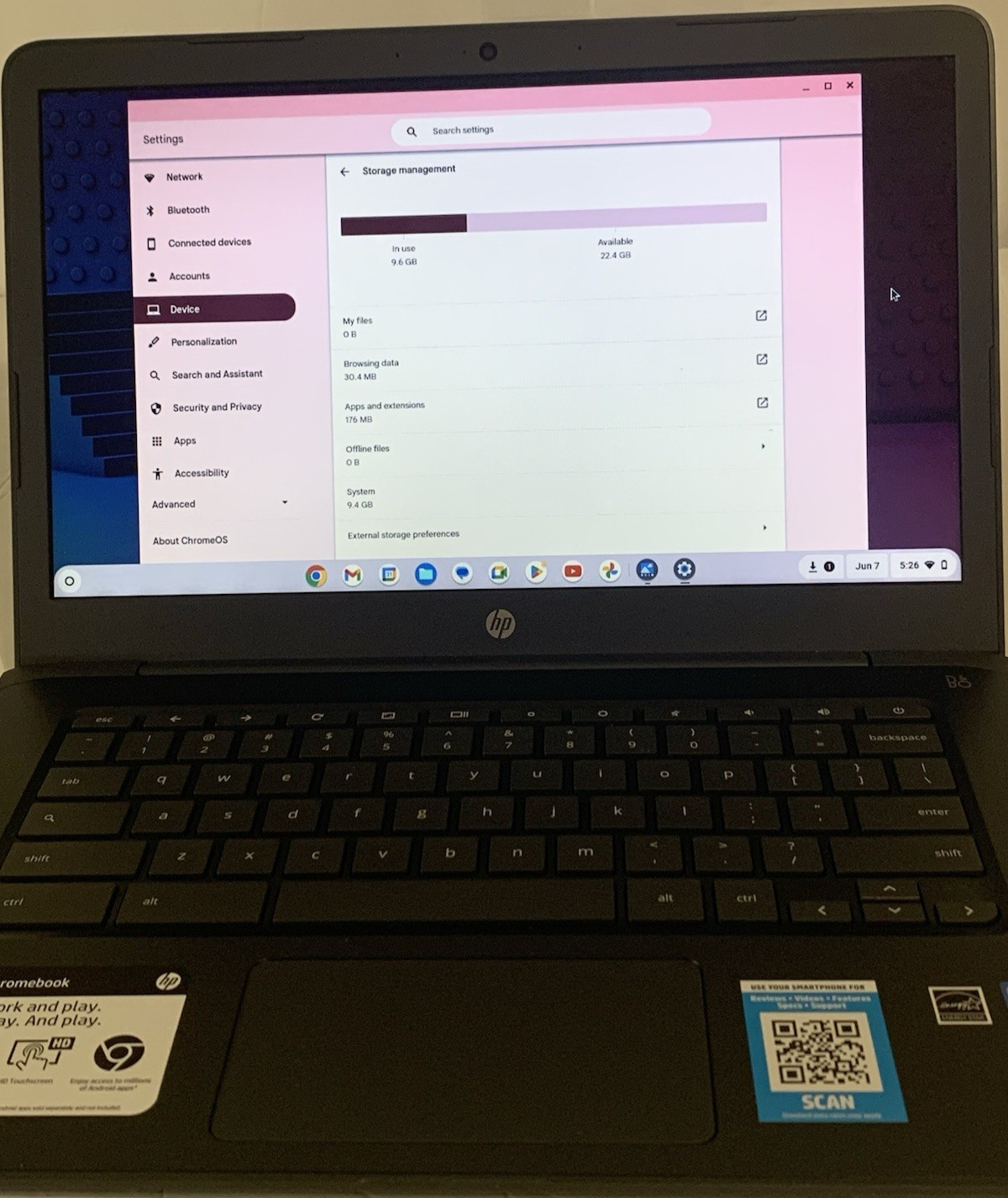 HP Touch Screen Chromebook 14-ca061dx 14″ Intel N3450 1.1GHz 4GB RAM 32GB SSD