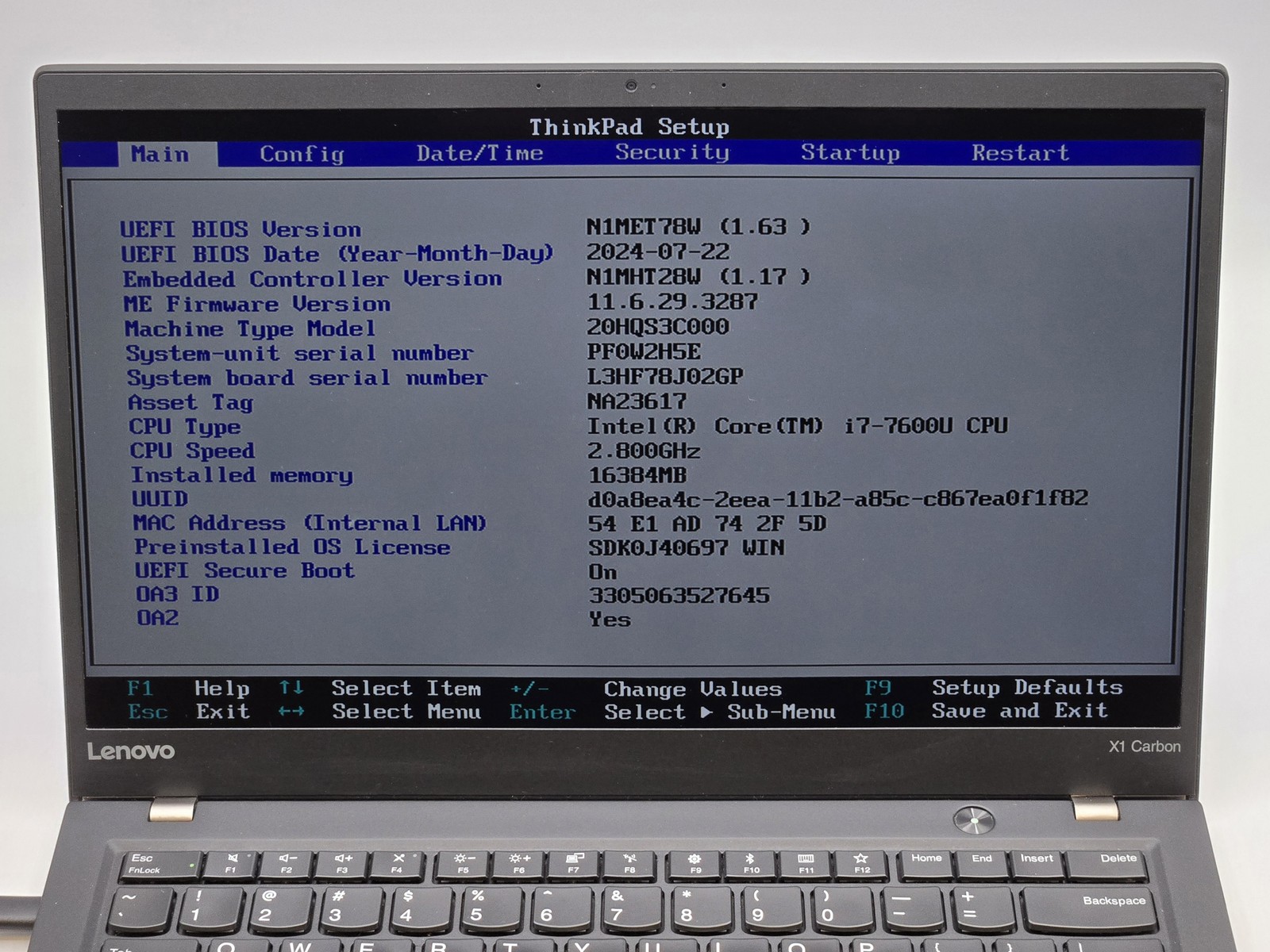 Lenovo ThinkPad X1 Carbon 5th Gen 14″ FHD I7-7600U 256GB 16GB W10P 4G LTE *READ*