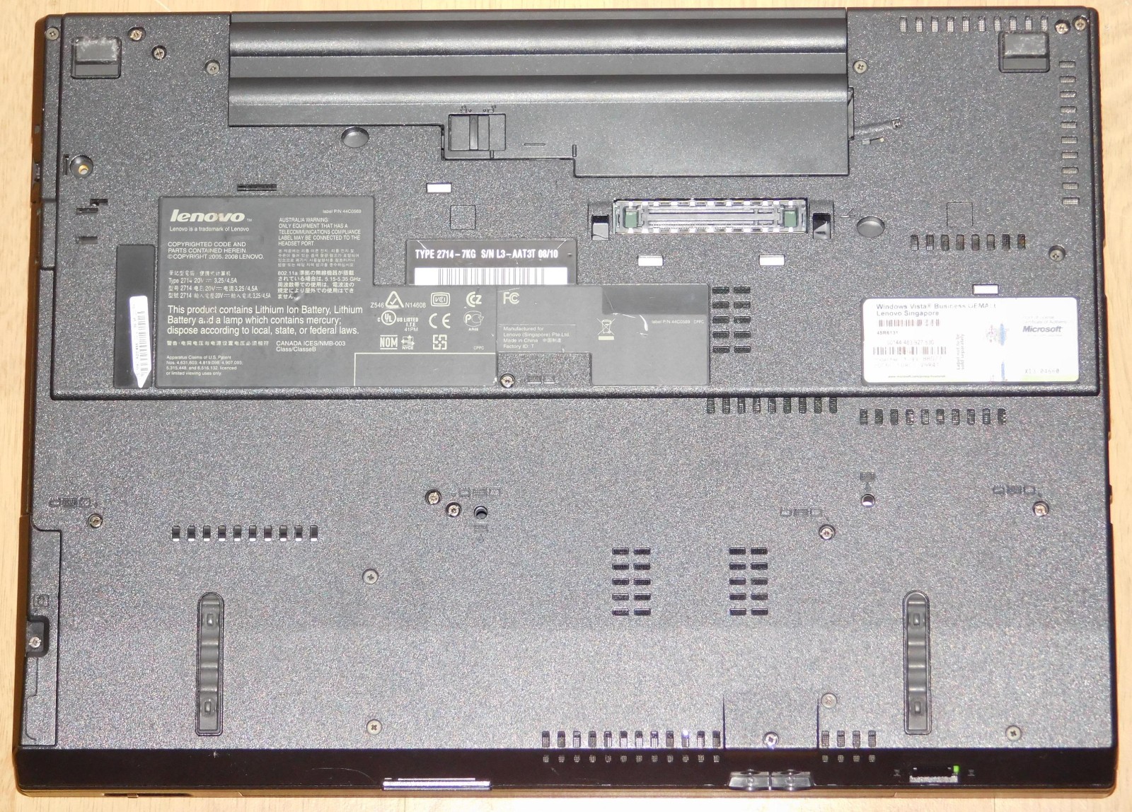 15.4″ Laptop Notebook Lenovo Thinkpad R500 T5870 2x 2GHz 500GB 3GB Win XP Pro