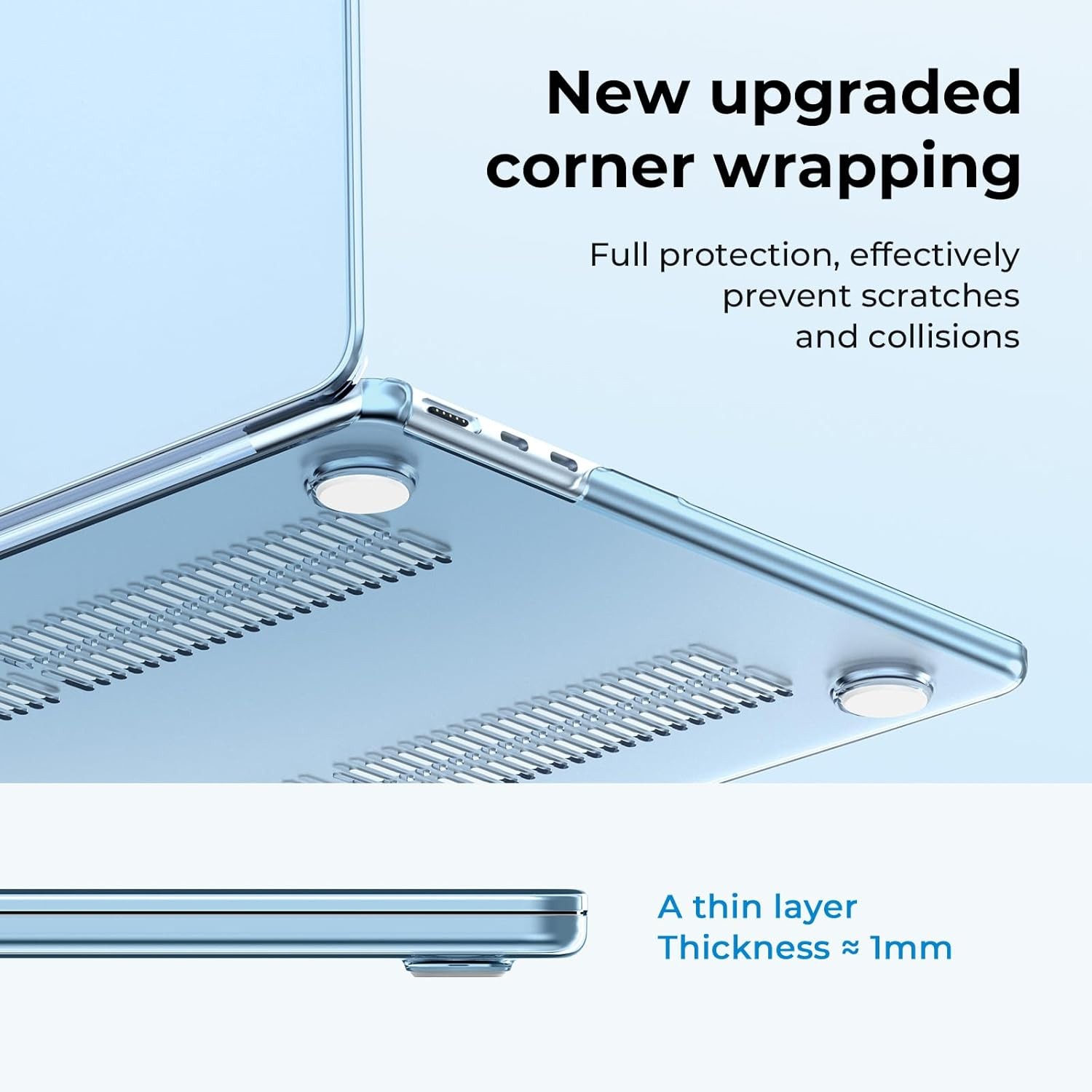 Case for MacBook Air 13 inch M5 2026-2022 M4 M3 M2 A3449 A3240 A3113 A2681, Sky