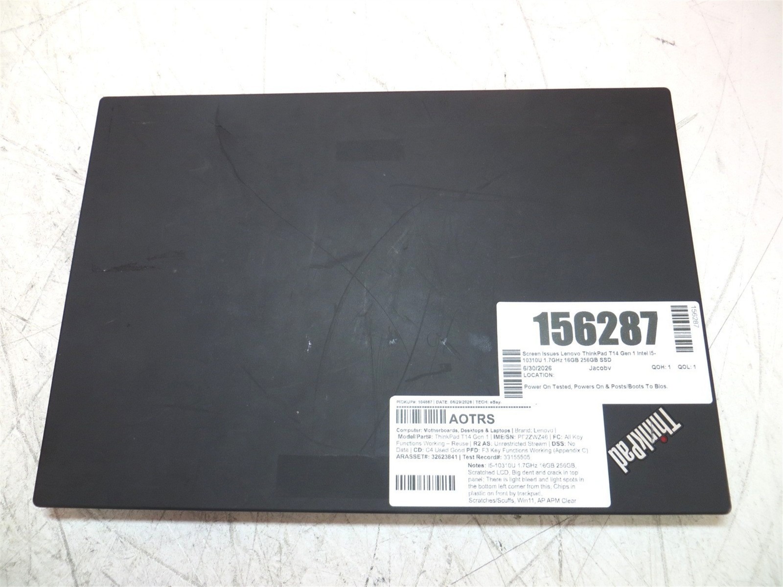 Screen Issues Lenovo ThinkPad T14 Gen 1 Intel i5-10310U 1.7GHz 16GB 256GB SSD