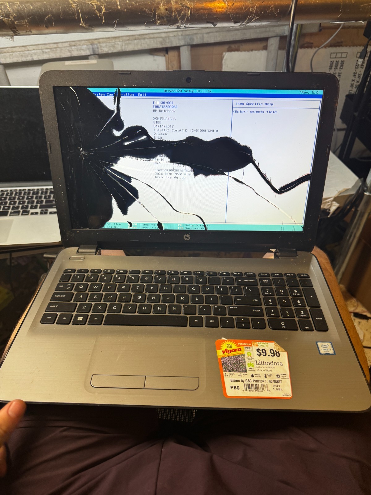 HP 15-dw300 Core I3-6100U 8GB RAM Laptop For Parts/Repair #6261