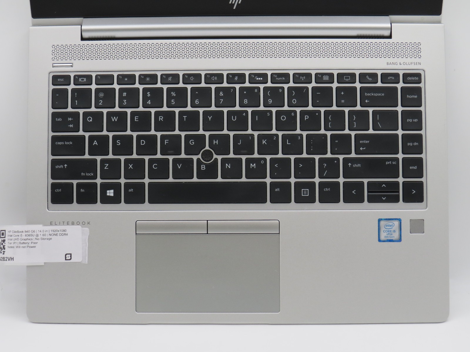 HP EliteBook 850 G6 | i5-8365U @ 1.6GHz | 15.6″ | No RAM/HD/OS/AC *PARTS*