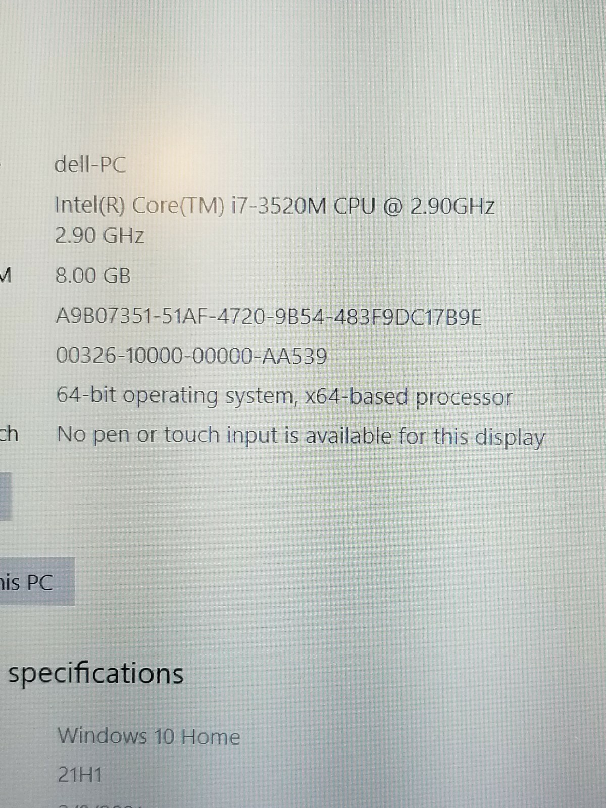 Dell Latitude E6530 i7-3520M 2.9Ghz, 8GB RAM, 460GB, Win10