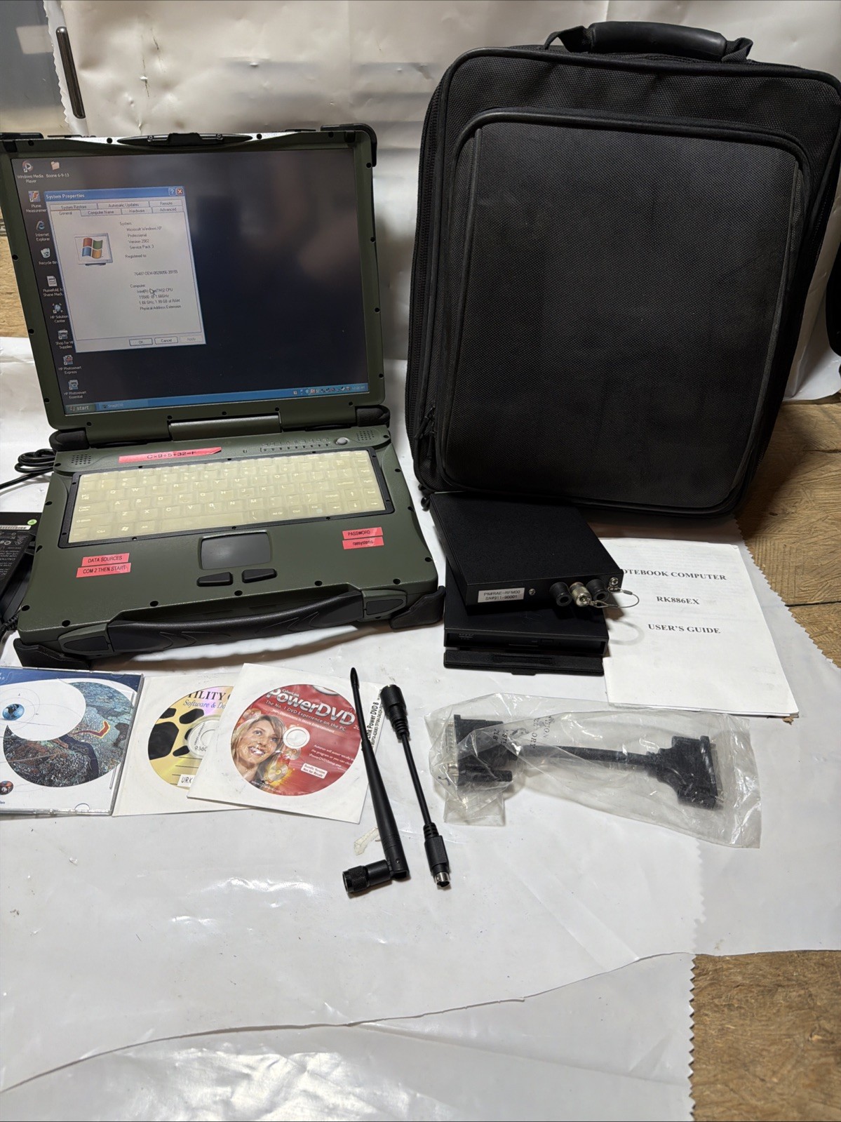 Military Laptop AMREL RK886EX With Accessories And Bag