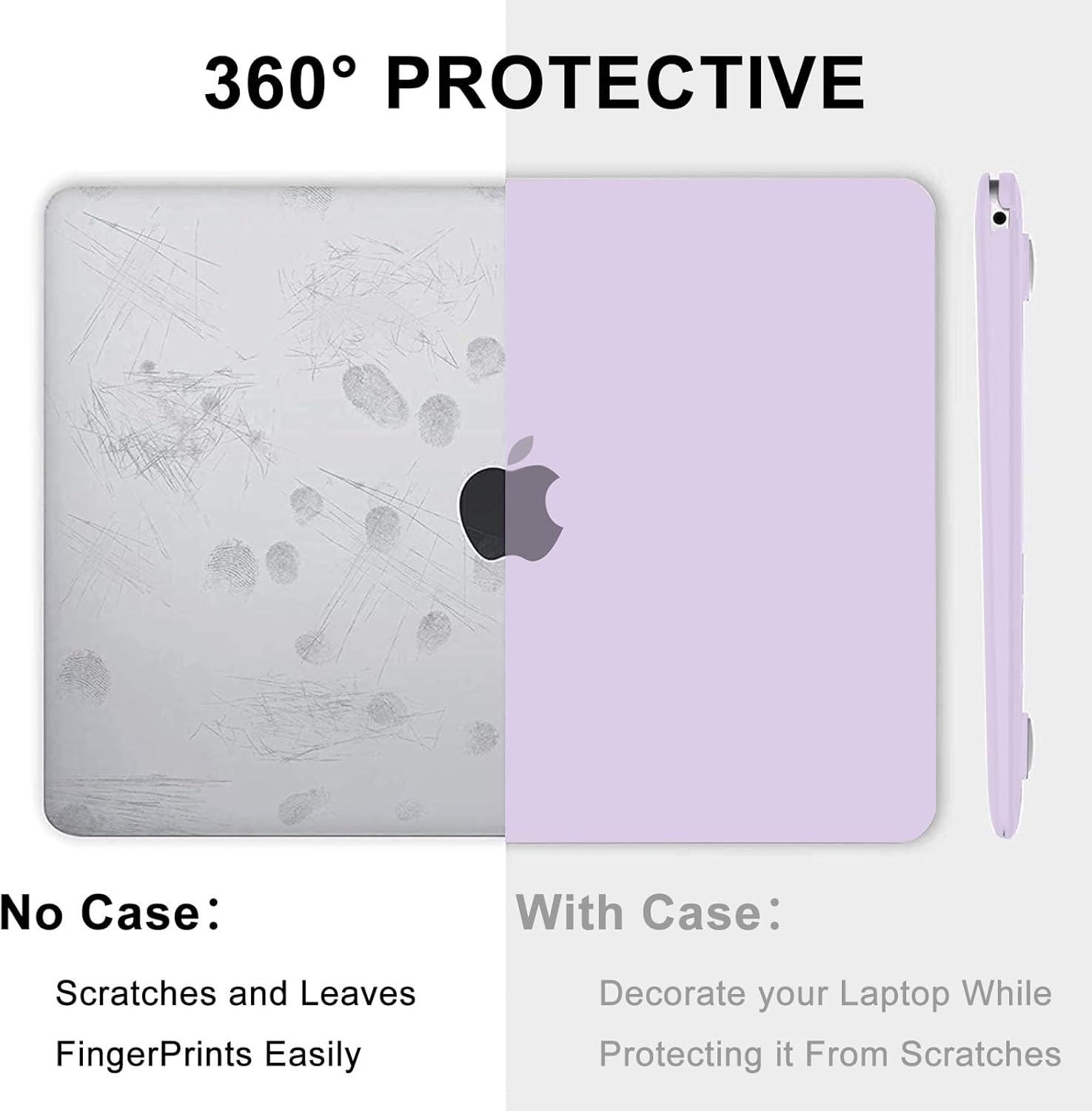 Compatible with MacBook Air 13 inch Case M1, Plastic Laptop Hard Shell, Lavender