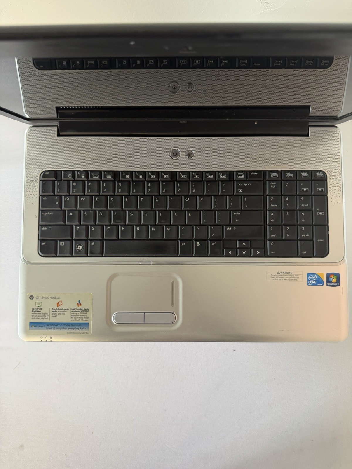 HP Notebook G71-34OUS Laptop – Intel Duo – RAM 4 GB – No Storage – Read Des