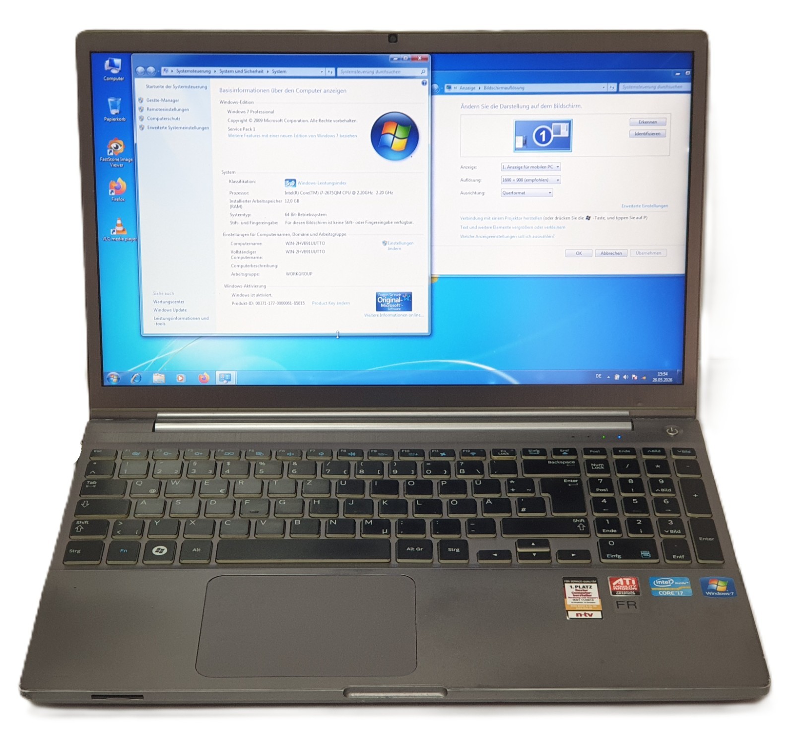 Samsung 700Z Windows 7 Gamer Laptop i7 2.20GHz 250GB 12GB 15.6″ 6750M 1GB