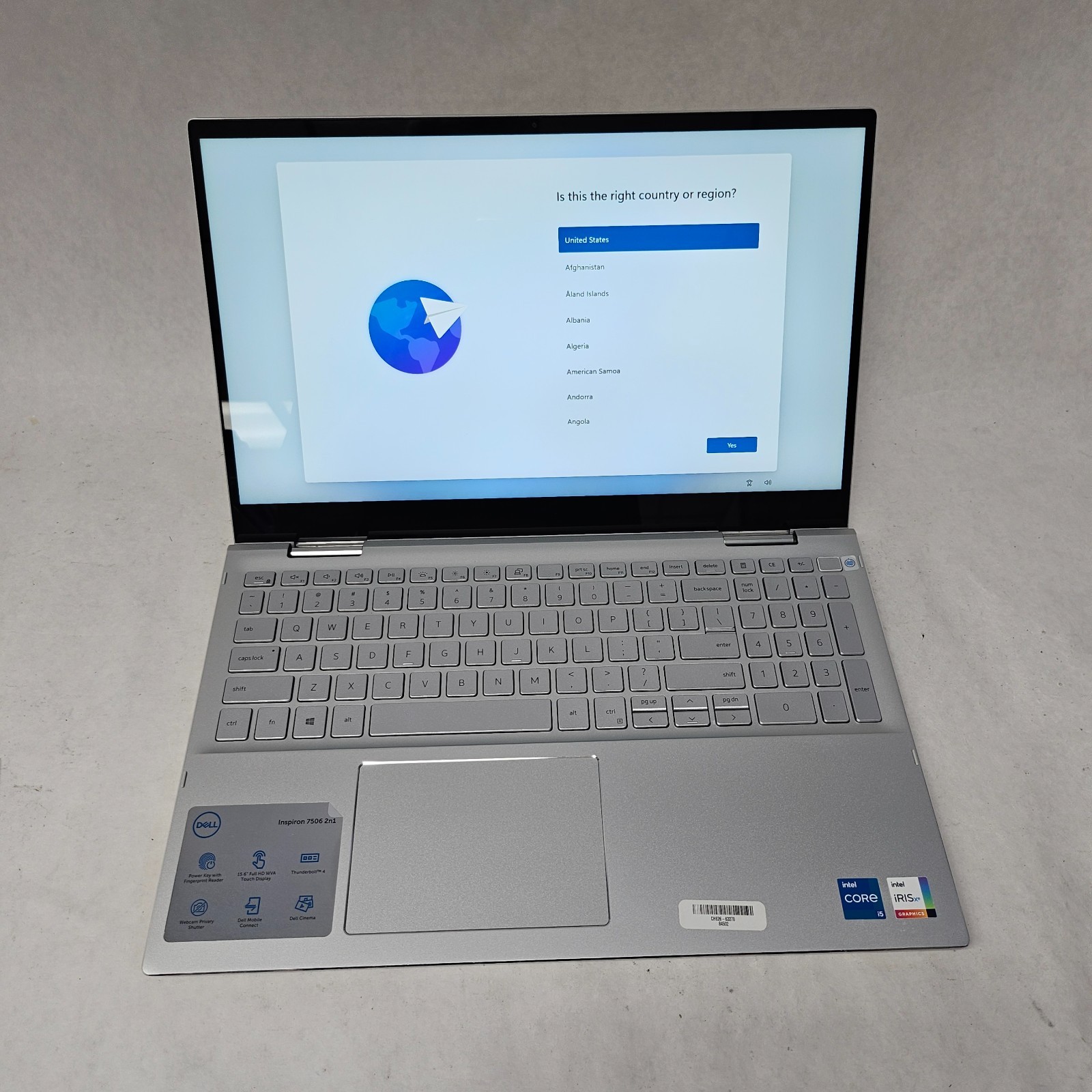 Dell Inspiron 7506 2-in-1 Intel Core i5-1135G7 12GB RAM 512GB SSD Win 11 Pro