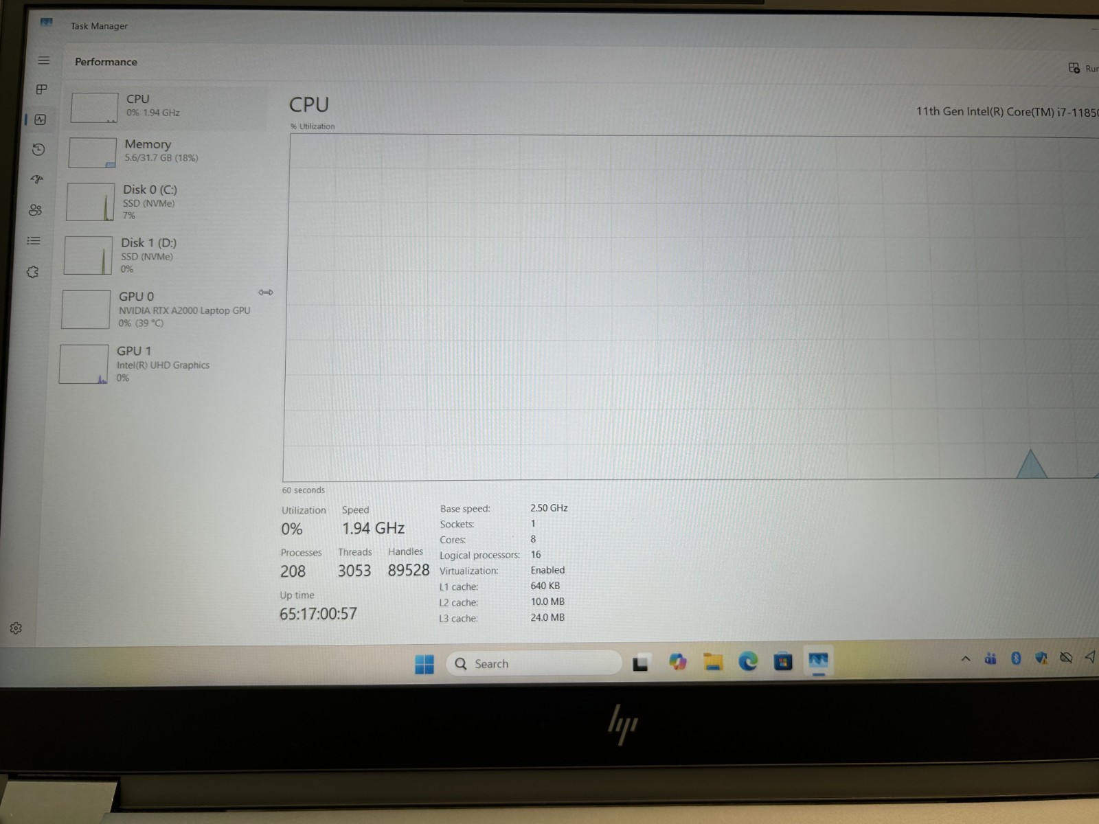 HP ZBook Fury 15 G8 15.6″ i7-11850H @ 2.50GHz 1 TB NVMe SSD 32GB RAM Win 11