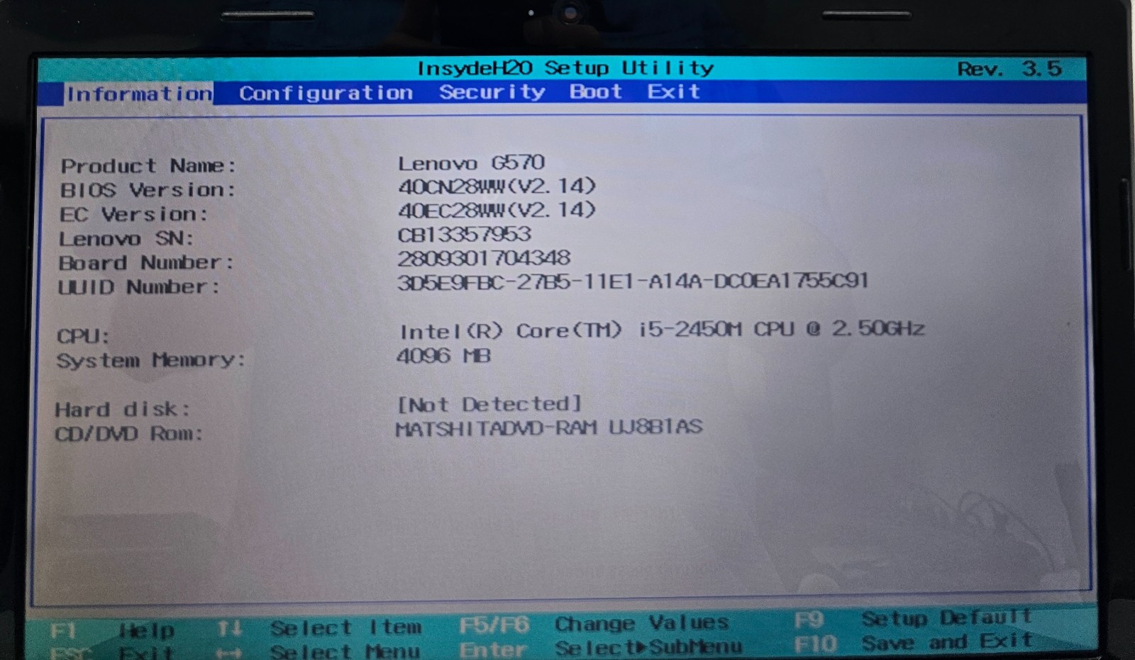 Lenovo G570 15.6″ Laptop Intel Core i5-2450M 4GB RAM NO HD/OS (FL)