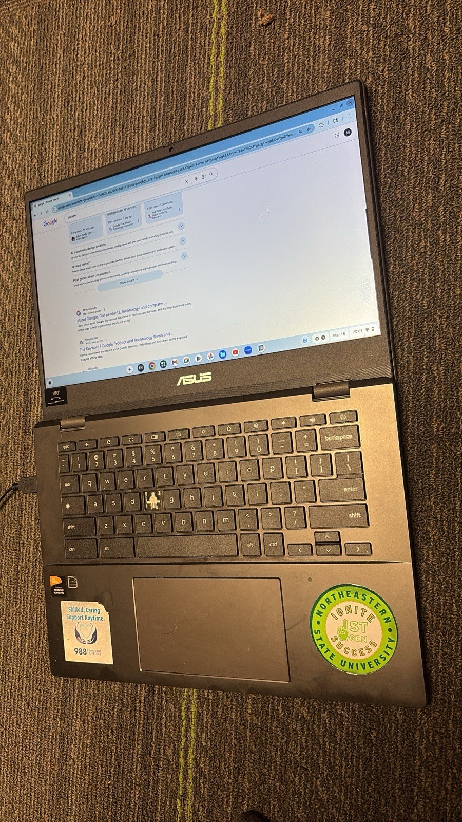 ASUS CM1402CM2 Chromebook Laptop, MediaTek Kompanio 520, 14″ Gray, Chrome OS