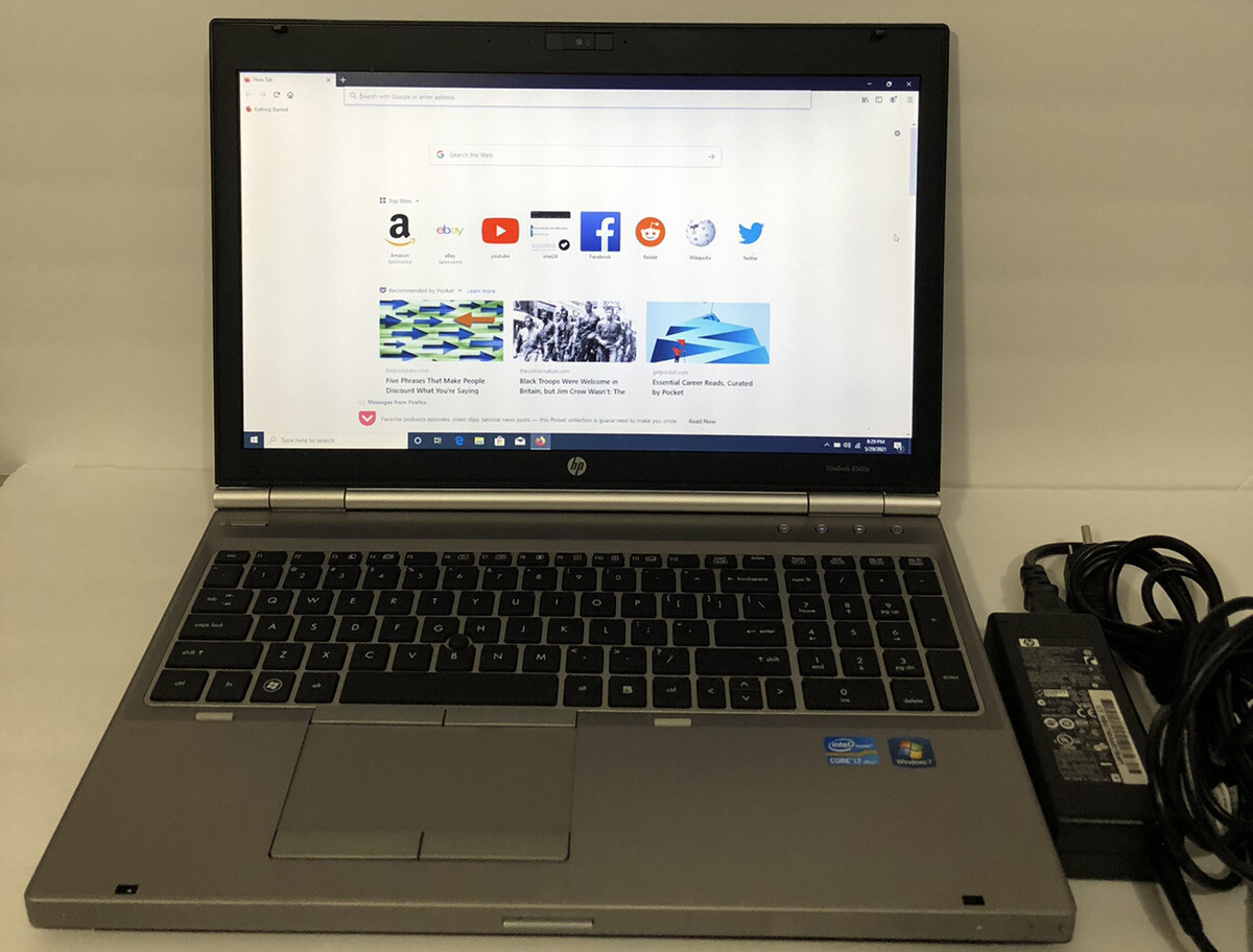 HP EliteBook 8560P Laptop i7-2620M 2.2GHz 250GB HDD 6GB RAM Windows 10 Pro. Used