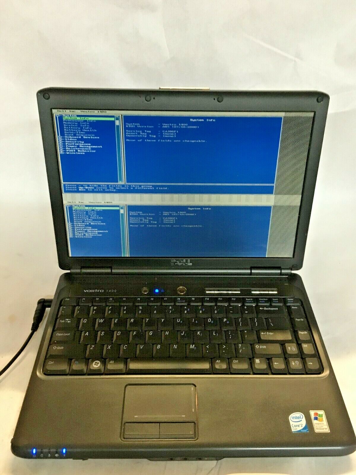 Dell Vostro 1400 14″ Laptop For Parts Boots Bad LCD Screen NO HDD/RAM/Charger JR
